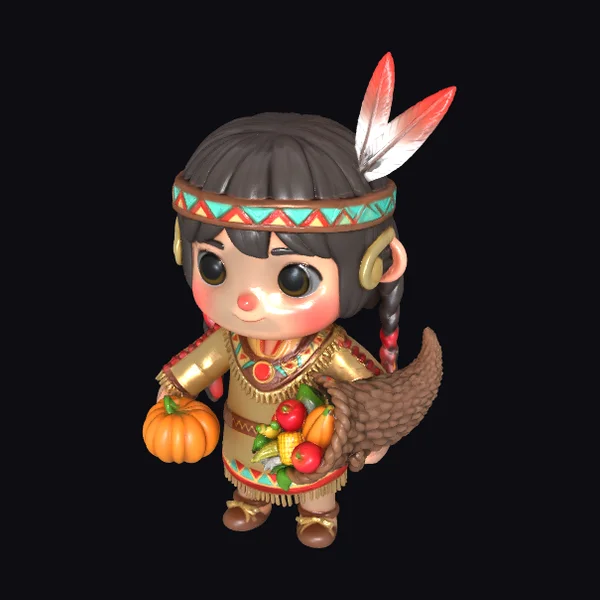 Harvest Little Native Girl