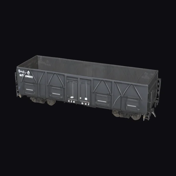 Black Railway Freight Car