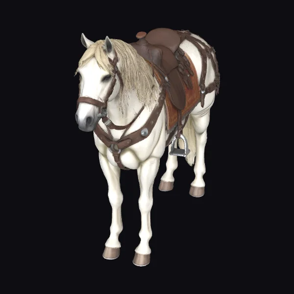White Horse with Saddle