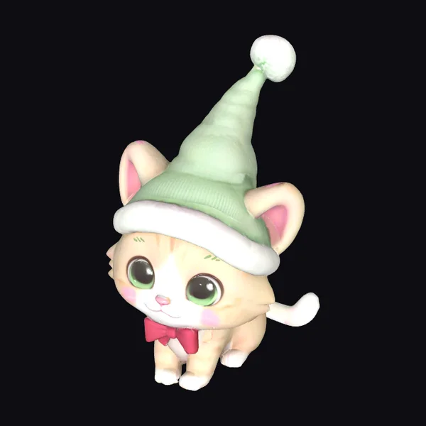 Cute Chibi Christmas Cat