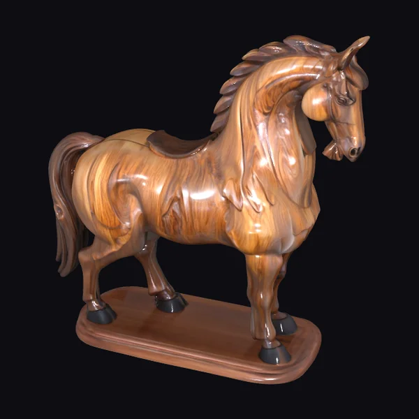 Wooden Horse Sculpture