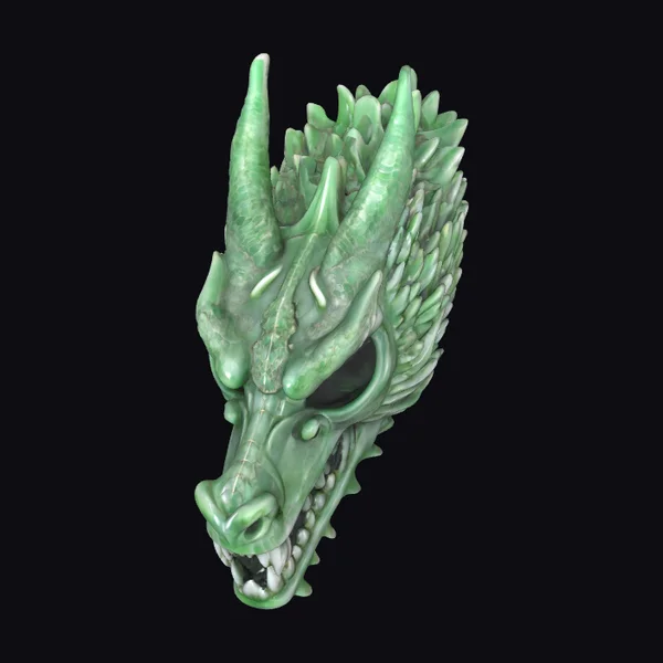 Green Jade Dragon Skull