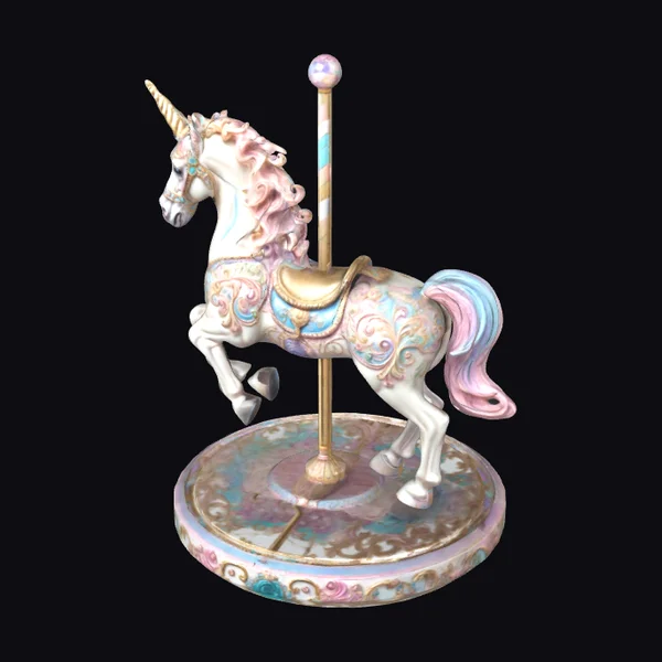 Pastel Carousel Unicorn Horse