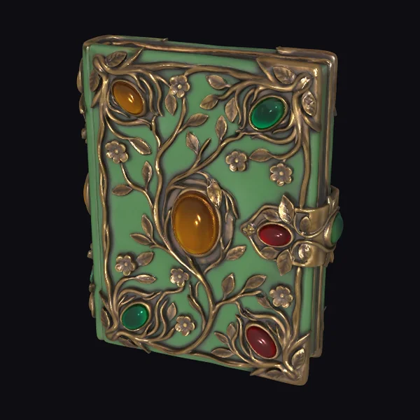 Jewel Encrusted Green Tome