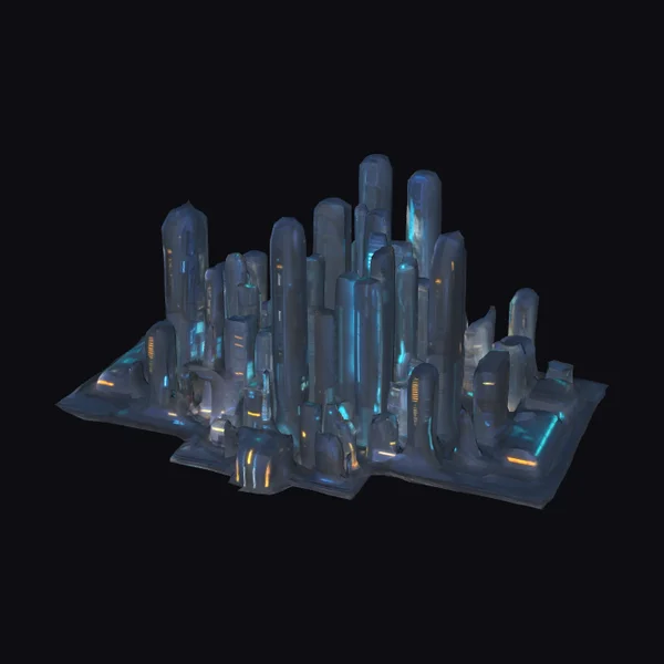 Futuristic City Building Cluster