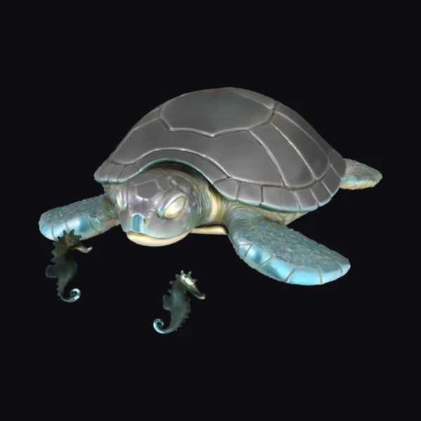 Turtle with Seahorses