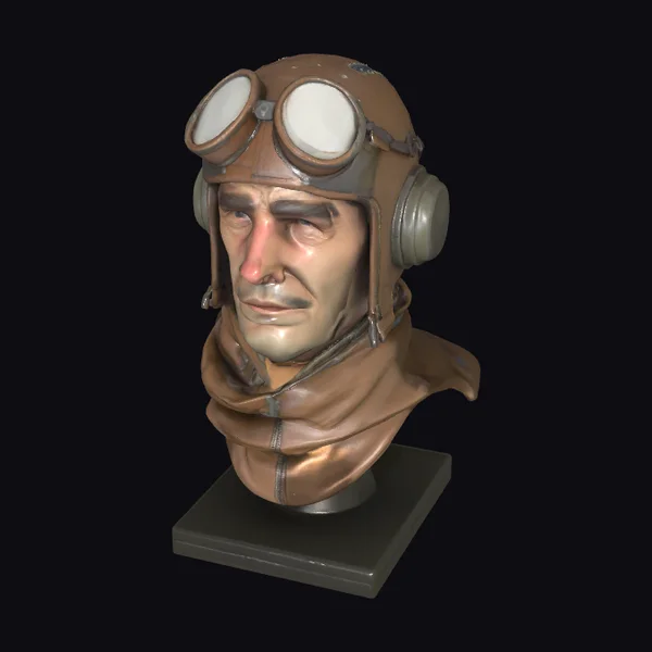 WW1 Fighter Pilot Bust
