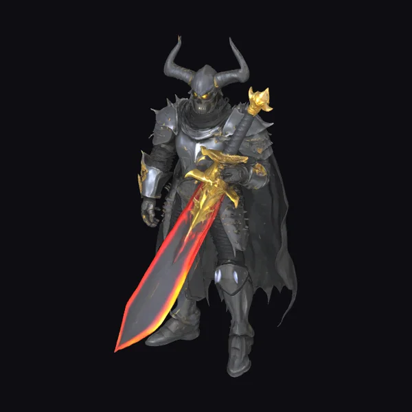 Dark Knight with Horned Helmet