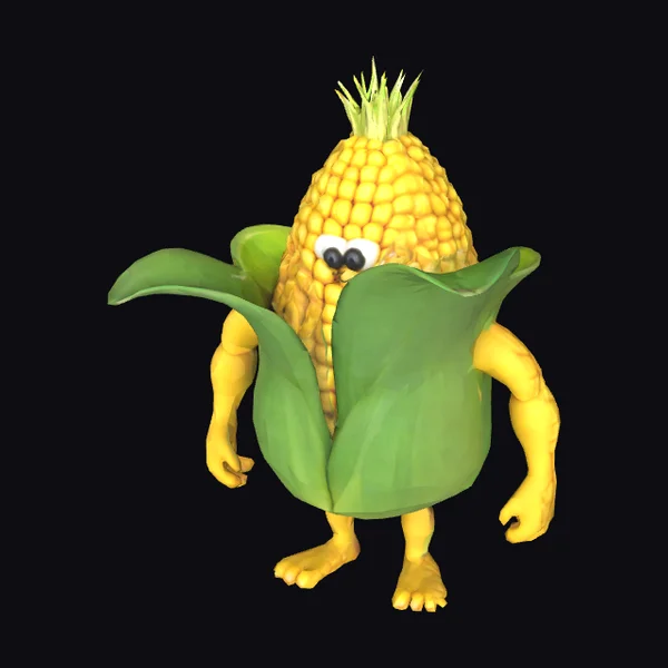 Anthropomorphic Corn Character