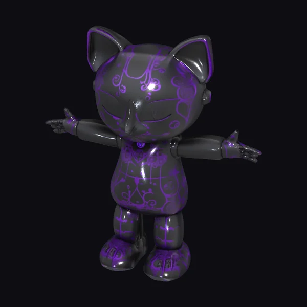 Purple Cat Figurine