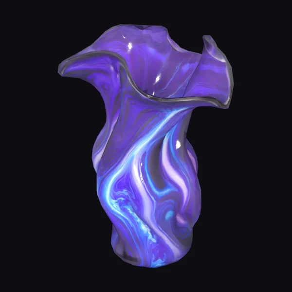 Twisted Sapphire Glass Vase