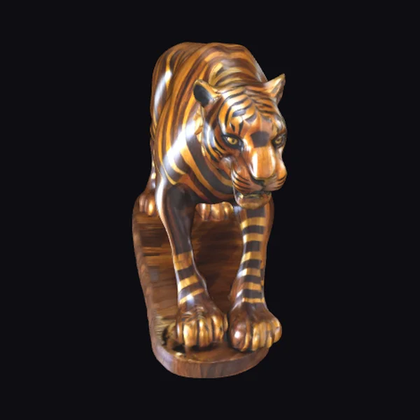 Wooden Tiger Sculpture