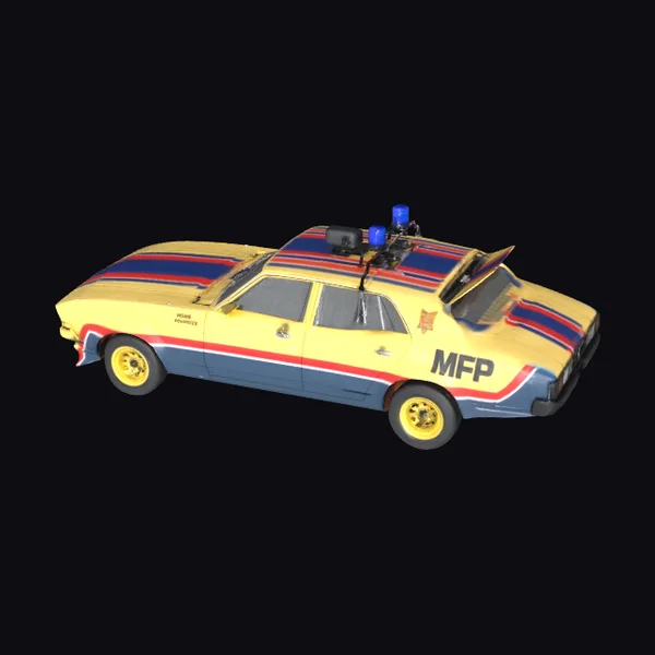 Yellow Police Interceptor Car