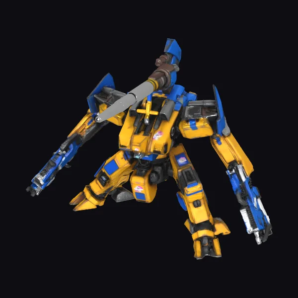 Yellow Mech Warrior Robot