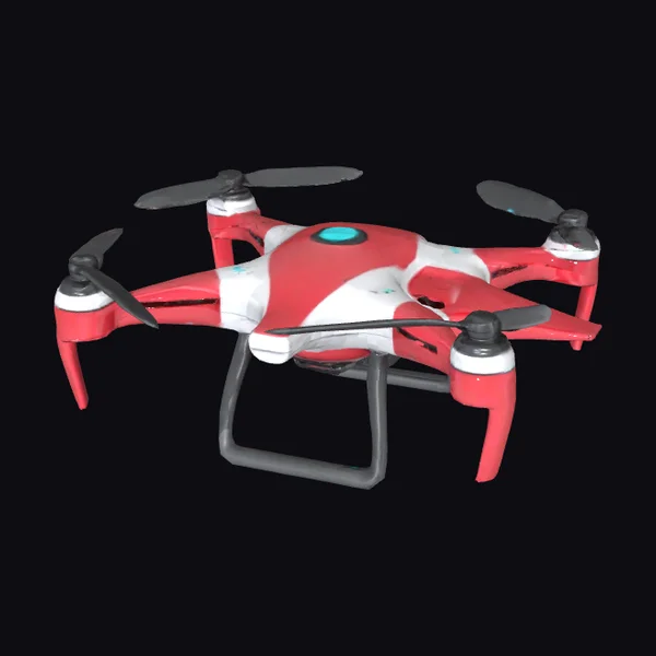 Red White Quadcopter Drone