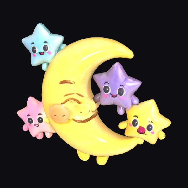 Smiling Moon and Stars