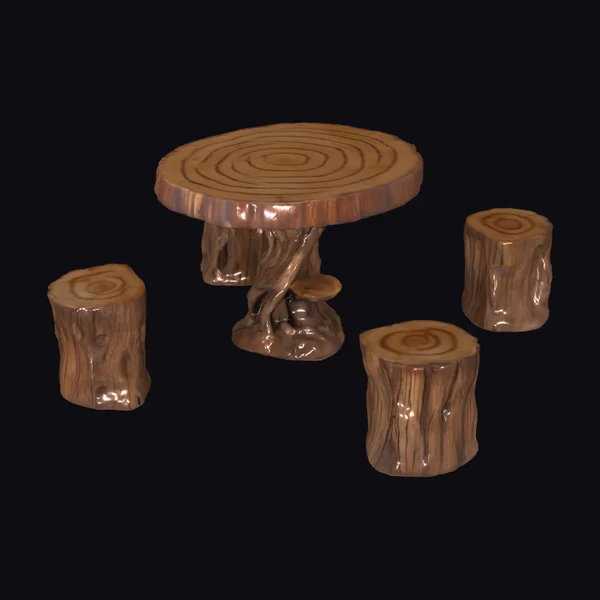 Wooden Stump Furniture Set