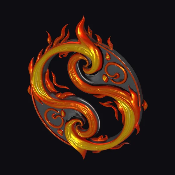 Flaming Yin Yang Symbol