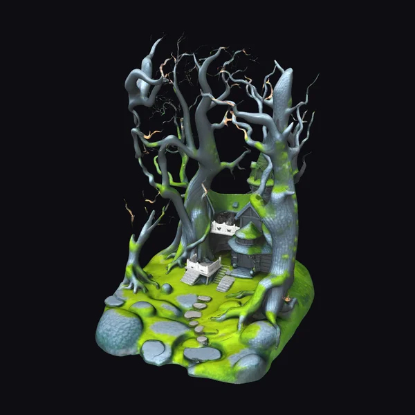 Twisted Trees Gothic Scene