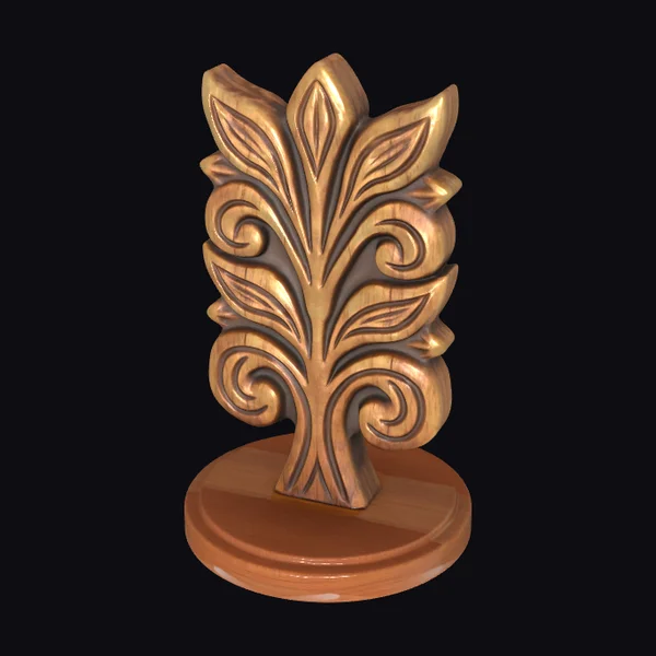 Wooden Carved Plant Shape