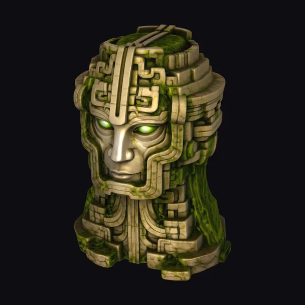 Ancient Aztec Stone Head