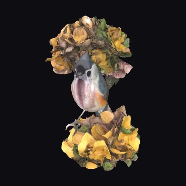 Bird on Flower Perch