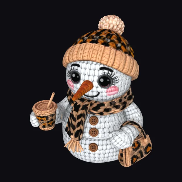 Crochet Snowman with Cup