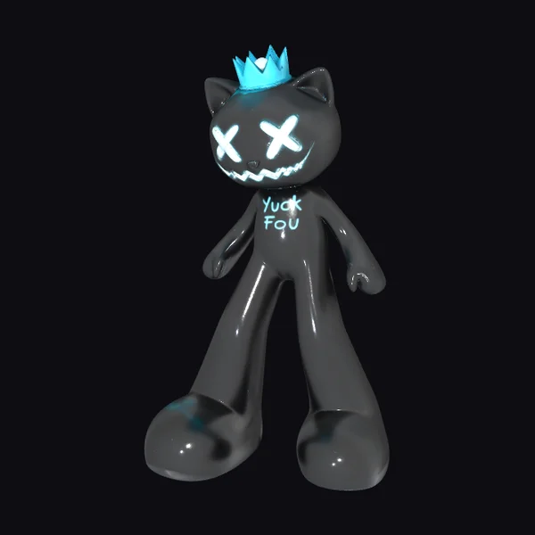 Glowing Black Cat Figurine