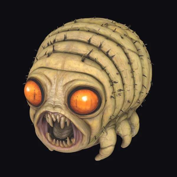 Wormlike Alien Creature Head