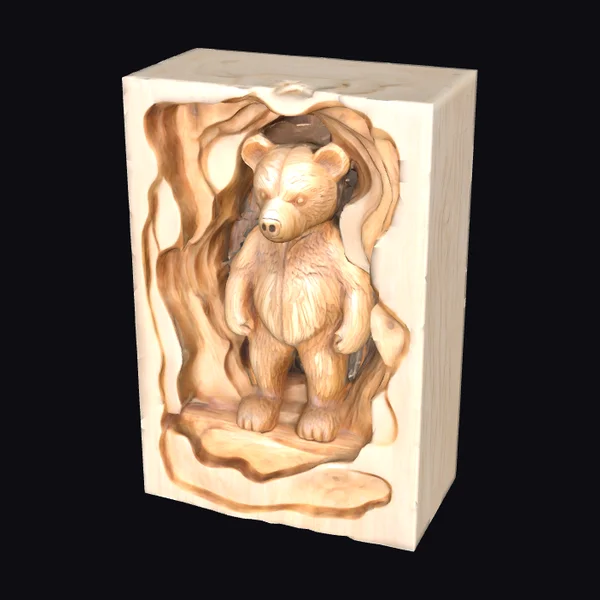 Wooden Bear Figurine