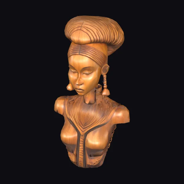 Wooden Female Bust