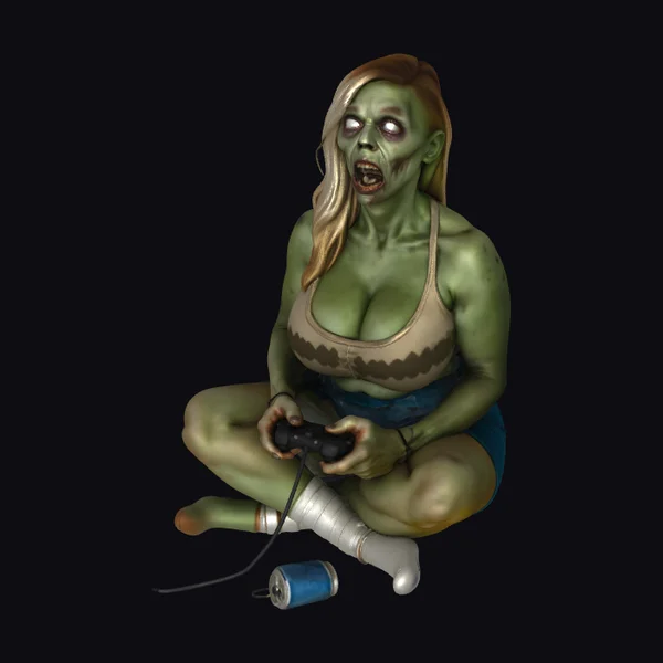 Zombie gamer girl