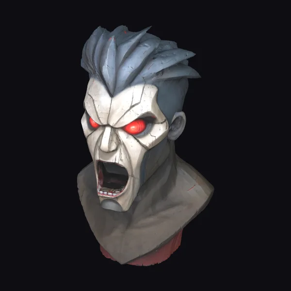 Angry Male Zombie Bust