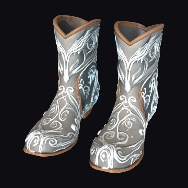 Ornate Gray Cowboy Boots