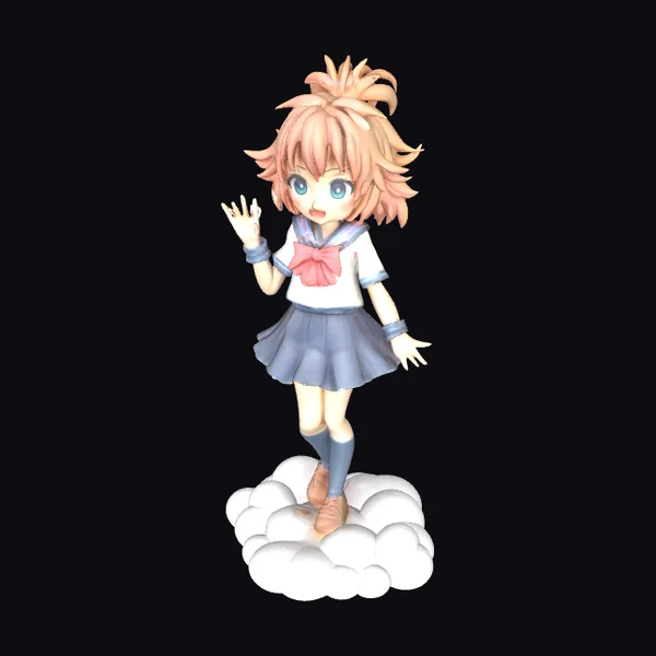 Anime Girl on Cloud