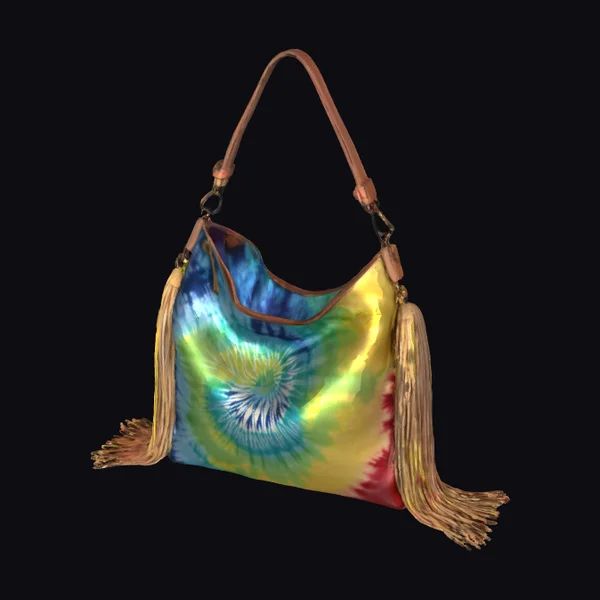 Tie-Dye Handbag with Fringe