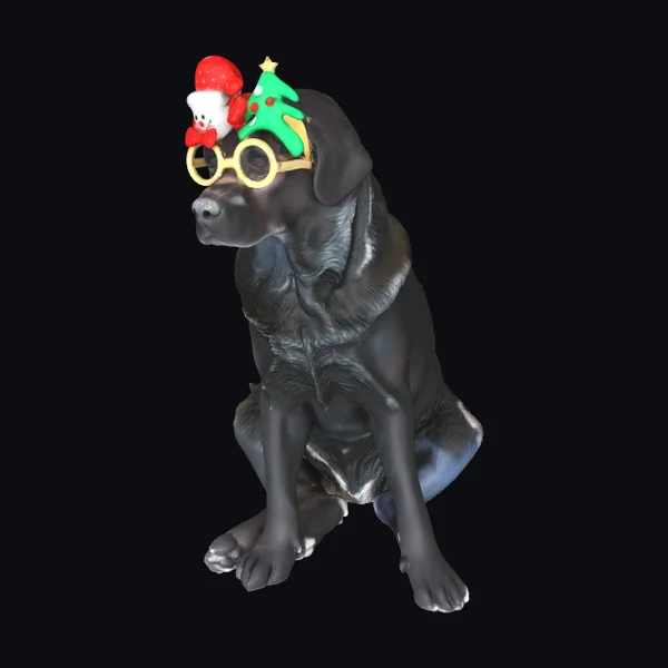 Black Lab Christmas Pup