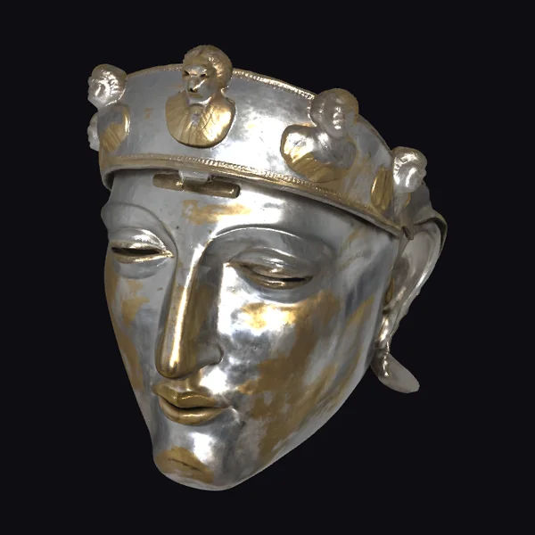 Ancient Silver Mask Helmet