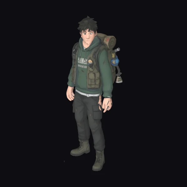 Young Adventurer with Backpack