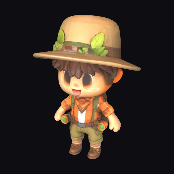 Cartoon Explorer Boy