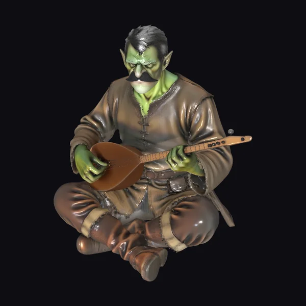 Green Orc Playing Lute