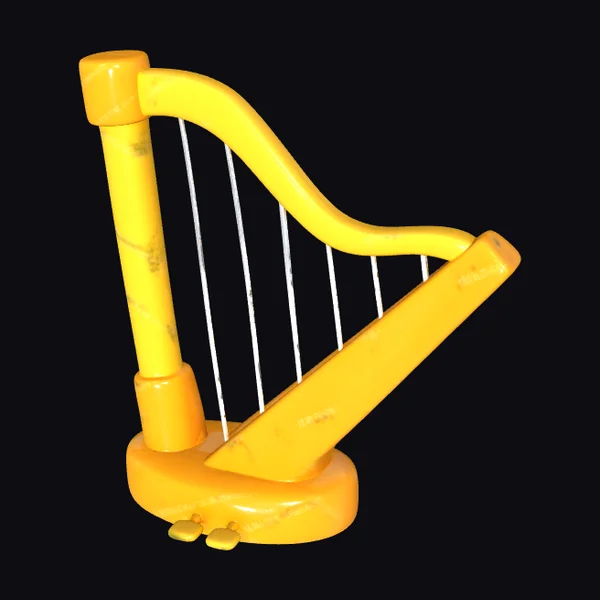 Yellow Toy Harp Instrument