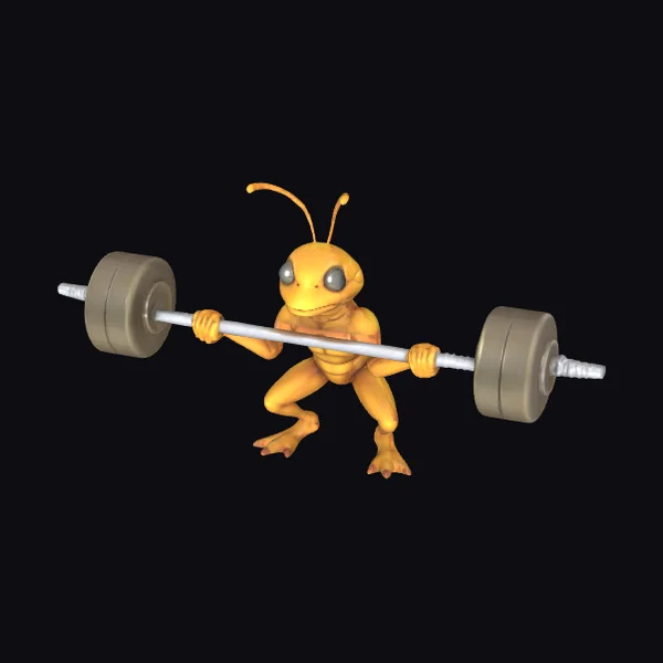 Yellow Ant Lifting Weights