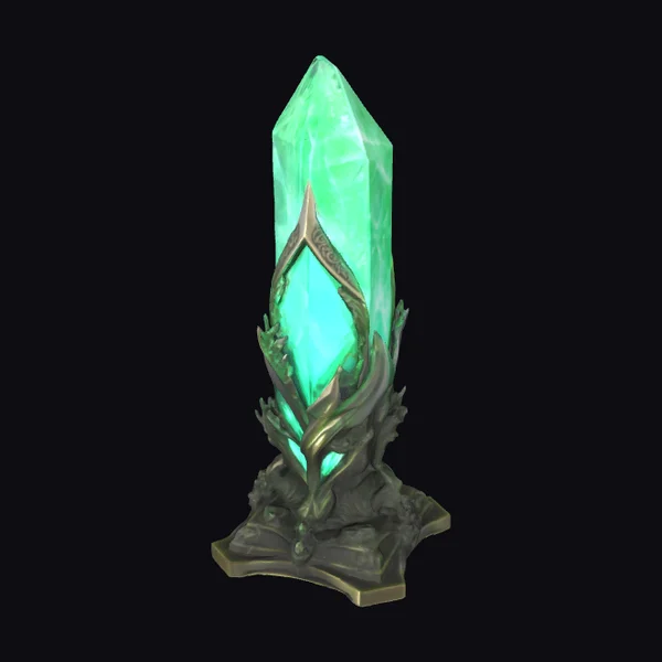 Glowing Emerald Crystal Obelisk