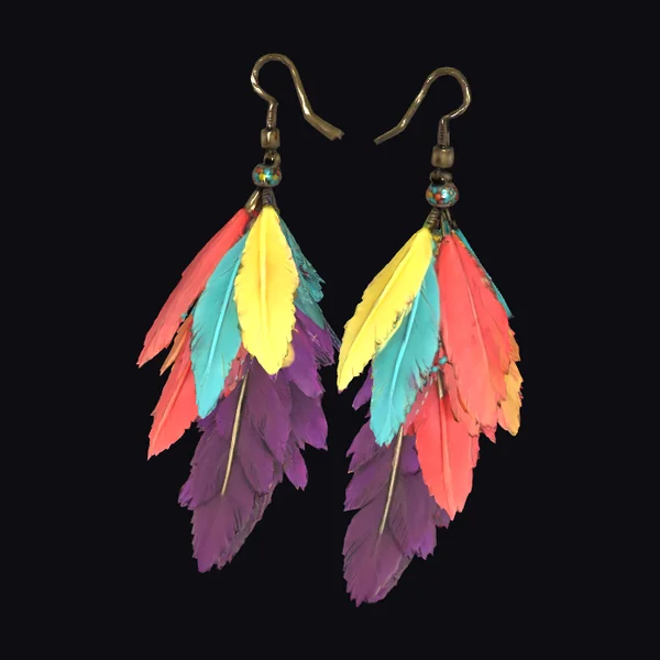 Vibrant Feather Earrings