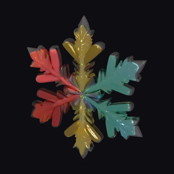 Glossy Colorful Snowflake