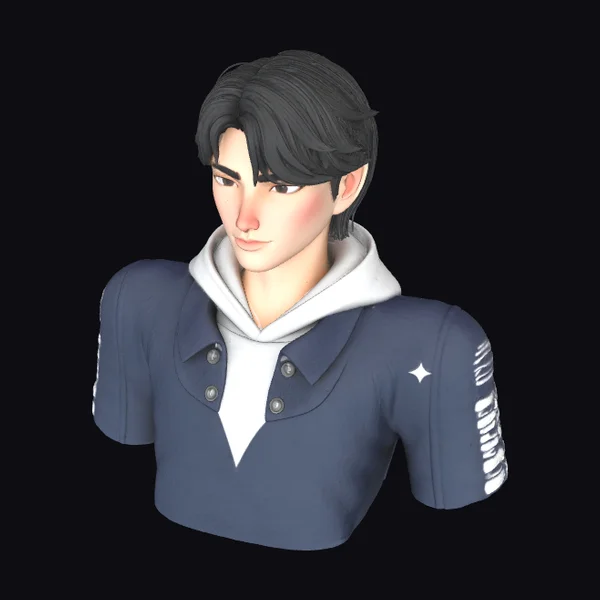 Young Man in Blue Jacket