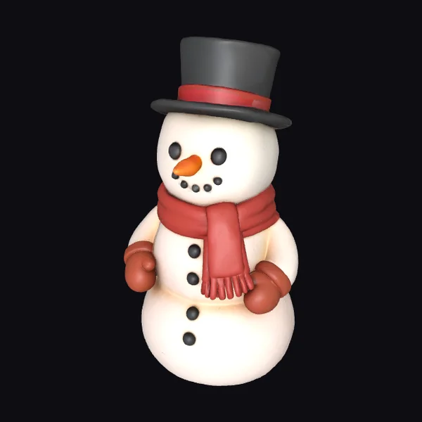 Snowman in Red Scarf
