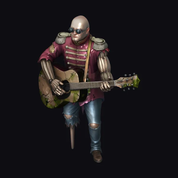 Bald Shredding Musician