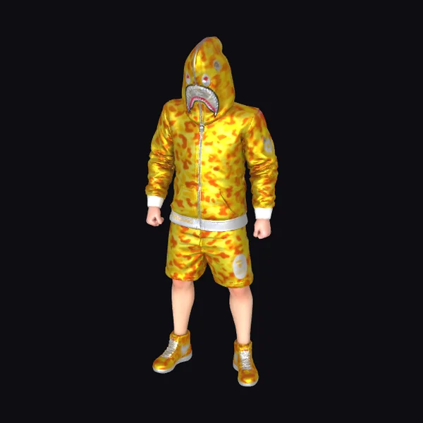 Yellow Camo Shark Hoodie